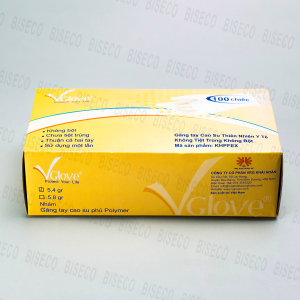 Găng tay cao su phủ polymer Vglove không bột
